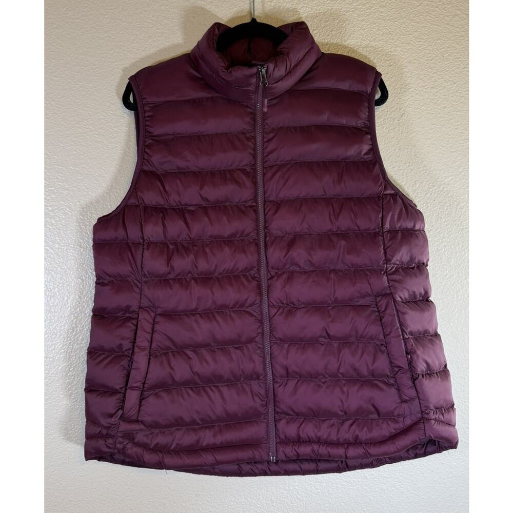 32 Degrees Heat Womens XL Lightweight Packable Puffer Vest Burgundy - Picture 4 of 8